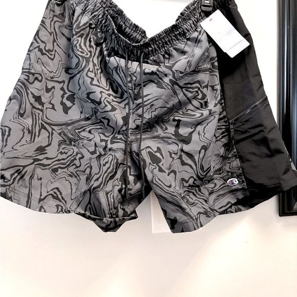 Champion Mens Gray Printed Nylon Casual Shorts NWT - Picture 6 of 7